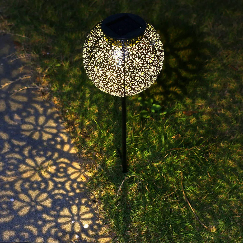 Светодиодный садовое украшение на солнечных батареях фонарь на солнечной энергии тропинка огни Открытый водонепроницаемый металлический Газон Двор украшение с огоньками#20