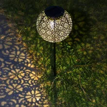 Светодиодный садовое украшение на солнечных батареях фонарь на солнечной энергии тропинка огни Открытый водонепроницаемый металлический Газон Двор украшение с огоньками#20