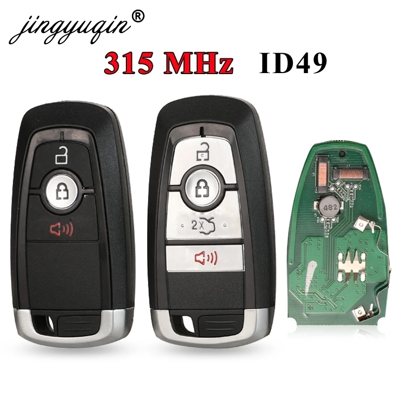 jingyuqin for Ford Fusion Mondeo F-150 F250 F350 3/4 BTN Remote Control Car Key Fob 315MHz ID49 M3N-A2C93142300