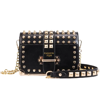 

Luxury Brand Vintage Rivet Bag 2020 Fashion New High Quality Pu Leather Women's Designer Handbag Chain Shoulder Messenger Bag