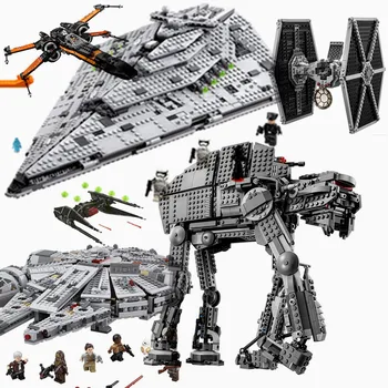

New Compatible With Lepining Star Wars Tie Fighter Walker Moloch Landspeeder Building Blocks Bricks Toys For Children