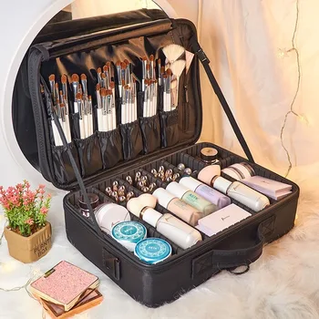 

Professional makeup bag suitcase cosmetic bag Travel organizer storage Makeup case pouch Large capacity make up bag toiletry bag