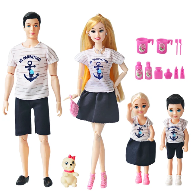 Кукольный набор семьи, 4 куклы 1