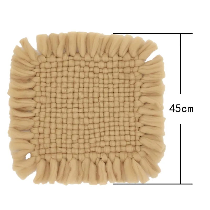Детский матрас для новорожденного ребенка, квадратные одеяла для фотосъемки, грубая шерсть, тканый декоративный ковер, аксессуары для студийной съемки, корзина