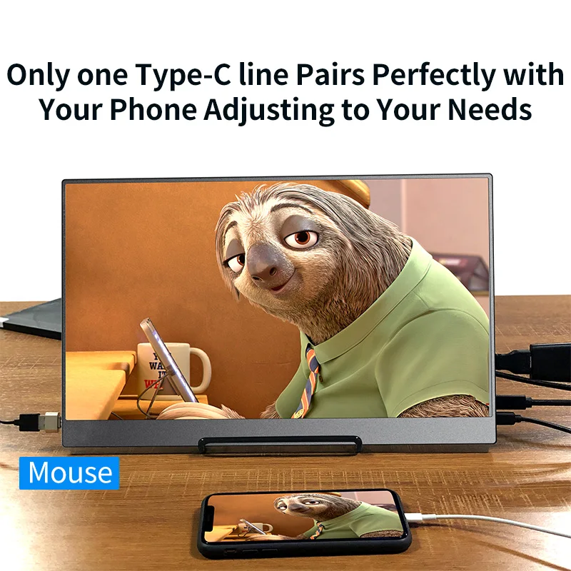 Портативный монитор 15 6 Type C PD HDMI 4K ультратонкий ЖК экран для телефона ПК ноутбука