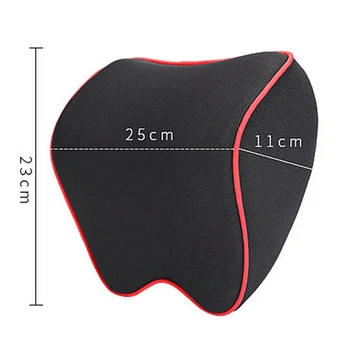 

Neck Car Seat Headrest Pad Rest Support Comfortable Accessories Black red