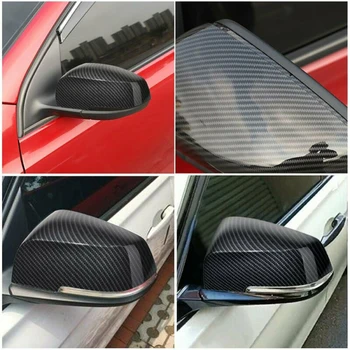 

2pcs Mirror Cover Car Auto Cap ABS Black For BMW F20 F21 F23 F30 F36 F32 F87 E84 Rearview