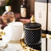 Art Luxury Glass Storage Jar Aromatherapy Bottle with Lid Minimalist Household Cotton Swab Jewelry Storage Box 2
