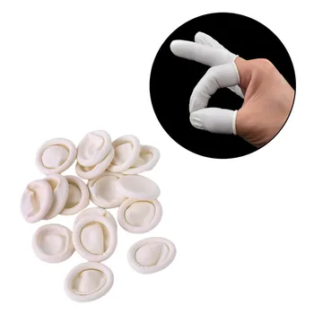 

100pcs Eyebrow Extension Gloves Practical Disposable Anti Static Rubber Latex Finger Cots Off Beauty Tool Accessories quality