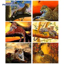 

PhotoCustom Acrylic Drawing By Numbers Leopard Animals Kits For Adult Picture Painting by numbers Diy Gift Home Decors Artcraft