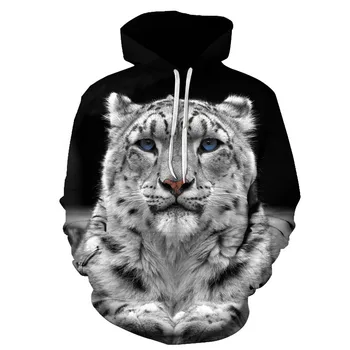 

Off White and Black Tiger Print Sweatshirts Unisex Hoodie Casual Wolf Men Tracksuits Fashion New 3D Tiger Hoodie Hip Hop Coats