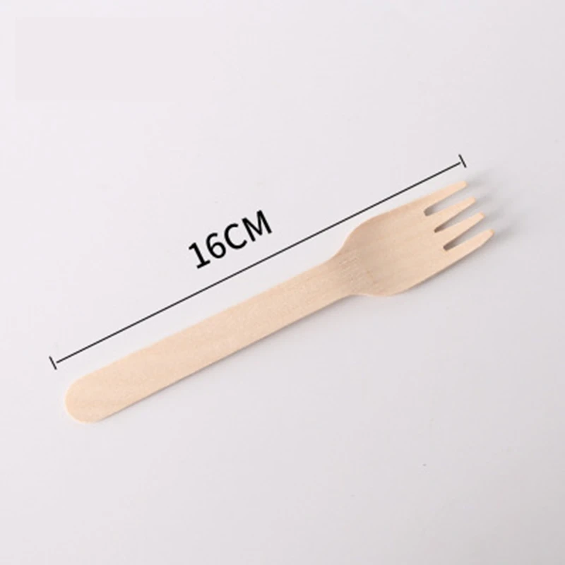 wood color 16 см одноразовые деревянные набор вилок для ужина биоразлагаемые Compostable и натуральный идеально подходит для вечеринок и ремесел-упаковка из 100 вилок-Горячая - Цвет: wood color