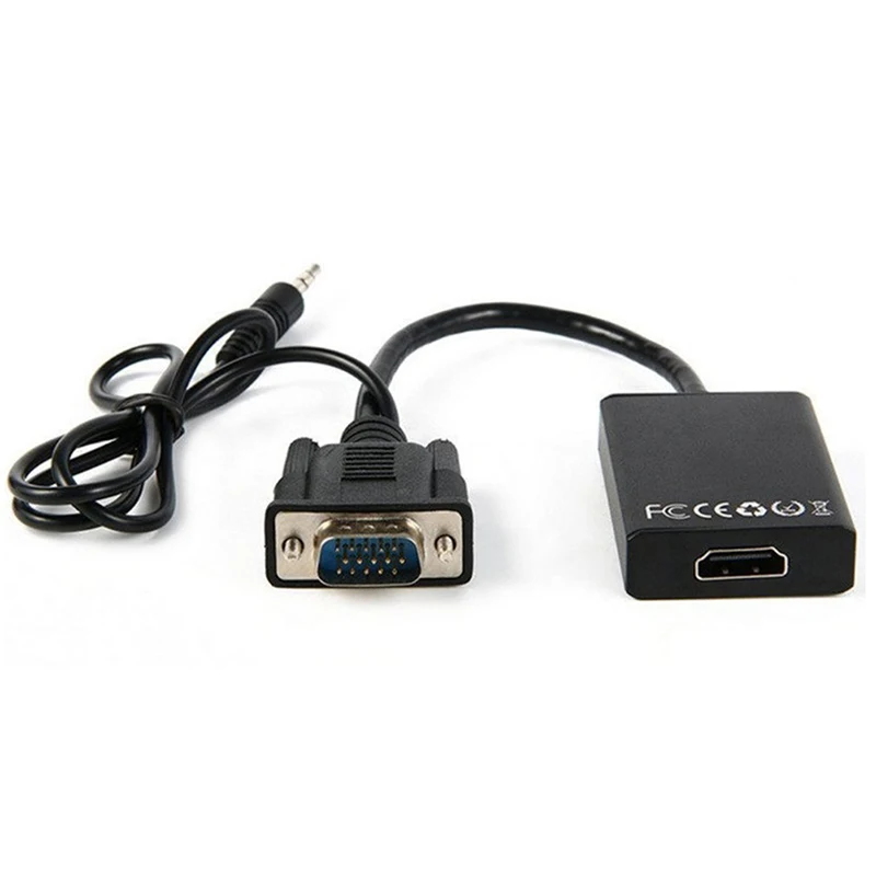 25 см VGA папа к HDMI Женский конвертер адаптер кабель с аудио выходом для ПК