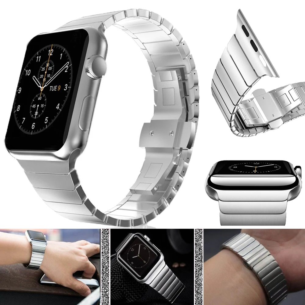Ремешок из нержавеющей стали для Apple Watch 6 5 4 3 2 1 металлический браслет аксессуары