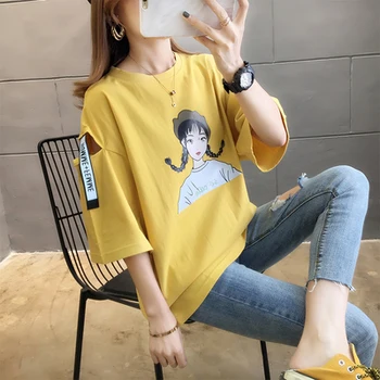 

Women Cotton Fashion Cotton Ladies Tee Shirt Short Sleeve coral red Tops Tee Shirt