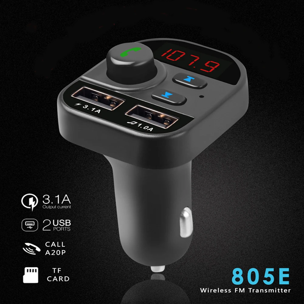 1 шт. автомобильный bluetooth-комплект fm-передатчик беспроводной радио адаптер USB зарядное устройство mp3-плеер авто электроника Аксессуары