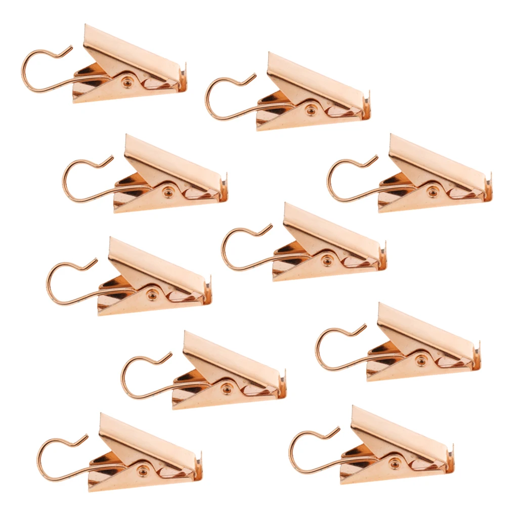 10Pcs Heavy Duty Curtain Clips With Hook, Door Panel Spring Clamps, Strong Catcher Hook Clips