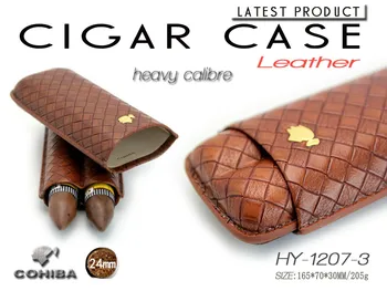 

New 1pcs Cohiba leather cigar Case Humidor Box For 2 Curo portable Travel Men's cool gadgets Cigar accessories HY1207