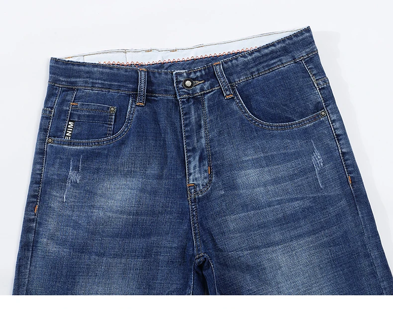 Summer Shorts Jeans for Men New Arrivals Elasticity Blue Scratched Fashion Pockets Denim Shorts
