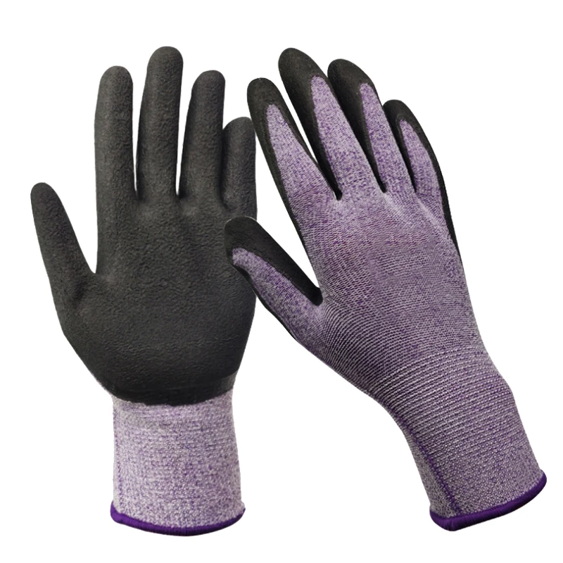 5 Pairs Safety Coating Work Gloves Palm Coated Gloves Mechanic Working Gloves