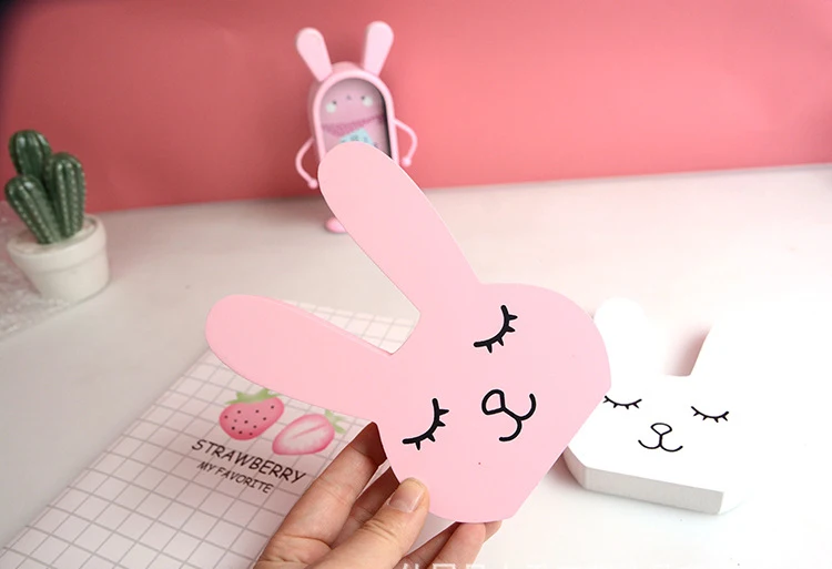 pink bunny Украшение для детской комнаты в скандинавском стиле, деревянная фигурка лошади, украшение детской комнаты в скандинавском стиле для детской комнаты - Цвет: pink bunny