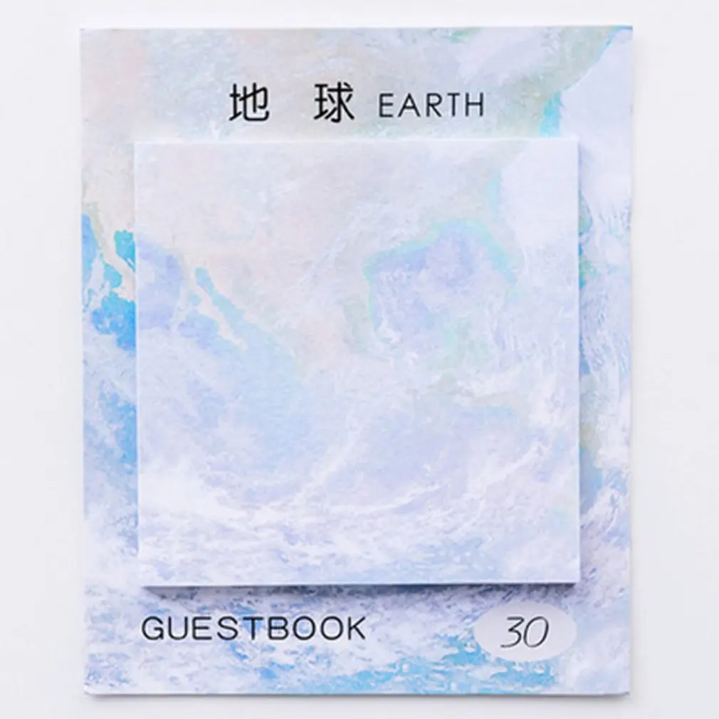 

Student Stationery Square Shape Beautiful Planet Sticky Notes Self-Stick Tearable Painting Notepad Paper Sticky Memo