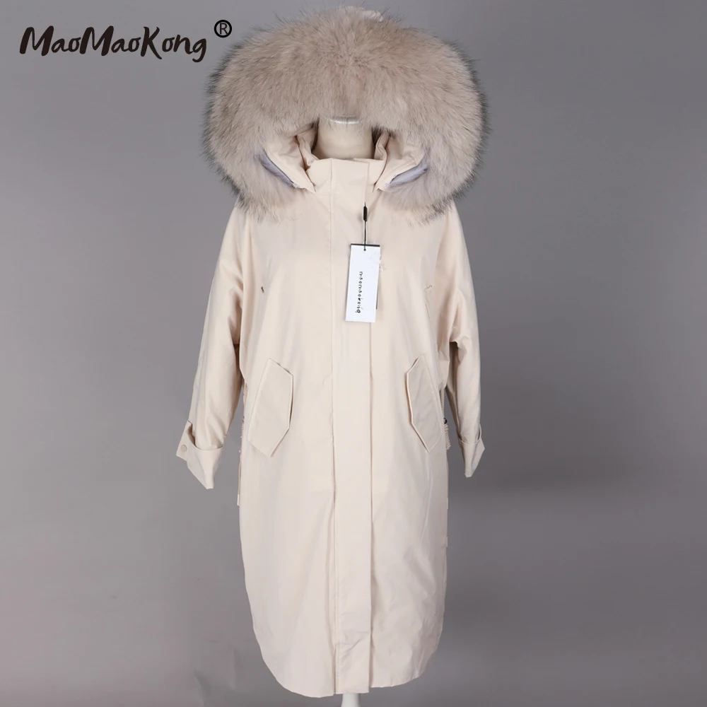 Maomaokong/2019 зимняя женская одежда белая куртка пуховик для отдыха и тепла парка с
