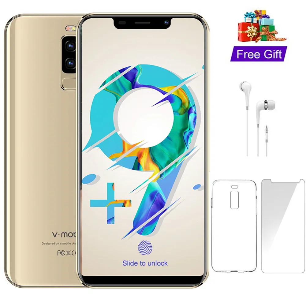 4G LTE Отпечаток экрана TEENO VMobile S9 мобильный телефон Android 8 1 3 ГБ + 16 Гб 5 84 &quot19:9 экран 13MP камера celular смартфон