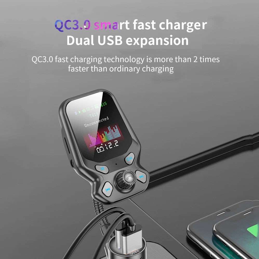 FM передатчик Bluetooth 5 0 автомобильные аксессуары музыкальный mp3 плеер с громкой