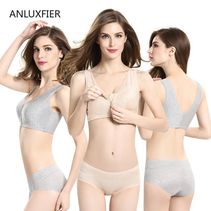 H9647 Front Zipper Bra After Breast Cancer Surgery No Steel Ring Full Cup Thin Special Bras