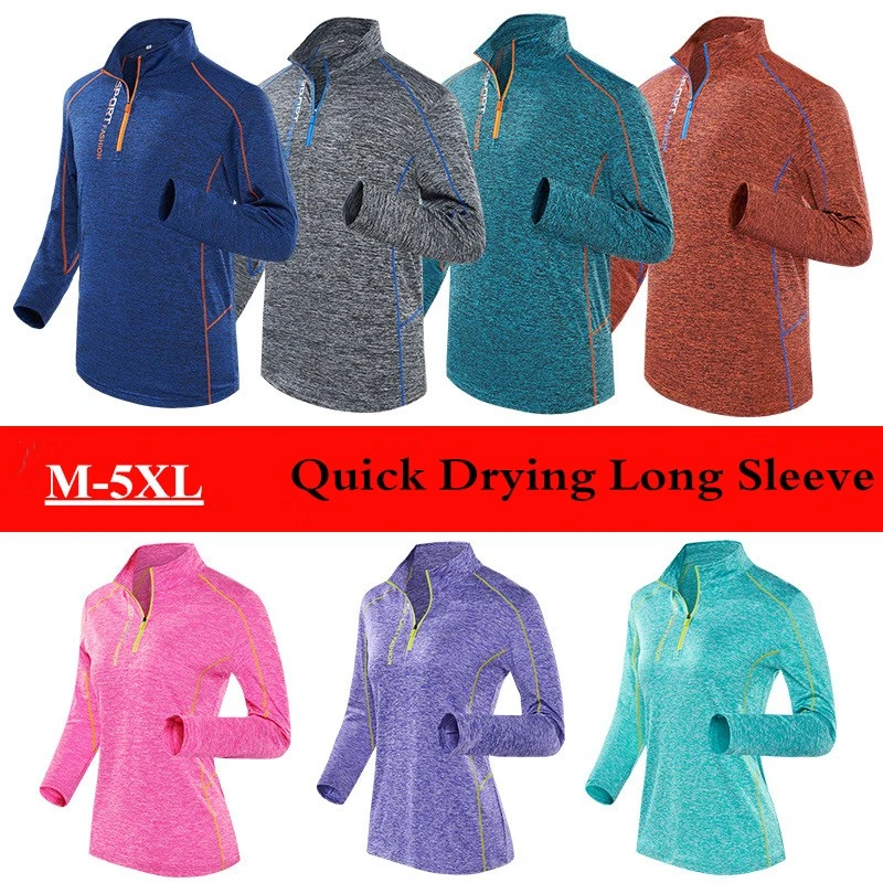 Quick Dry Long Sleeve T-shirt Men Women Spring Summer Outdoor Hiking Travel Sports T Shirt Thin Breathable Stretch Pullover Tops sport t shirt,long sleeve t shirt
