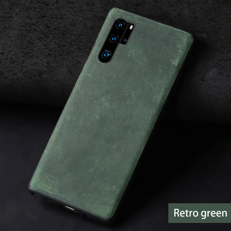 Подлинный подтягивающий кожаный чехол для телефона huawei P20 pro P30 Pro Lite mate 20 pro Lite 360 Полный Чехол для Honor 20 20 Pro 8X V20 10 - Цвет: Зеленый