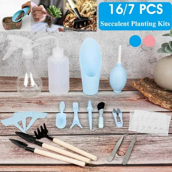 

16/7Pcs Gardening Tool Miniature Set Hand Transplanting Succulent Planting Kits Outdoor Bonsai Tools Planting Flower Succulent