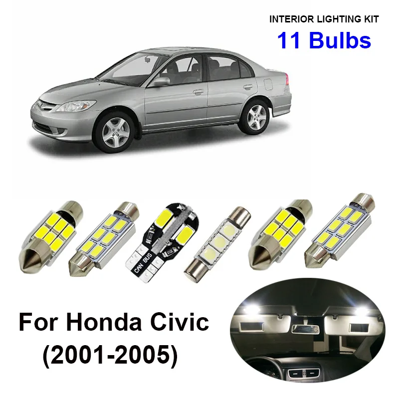 Комплект светодиодных ламп для салона Honda Civic 2001-2005 11 шт. | Автомобили и мотоциклы