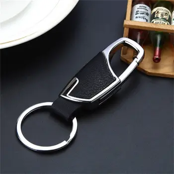 

Men'S Fashion Metal Leather Car Keyring Keychain High Quality Key Chain Ring Keyfob Key Chains Accessories