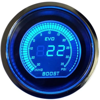 

52mm Car Guages Boost Turbo Gauge Psi LCD Digital Display With Sensor EVO Red Blue jauge voiture reloj presion turbo auto bar
