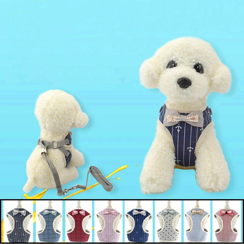 

Pure Cotton Breathable Small Pet Dog Harness and Leash Set Puppy Cat Vest Harness Collar Pug Poodle Cat Arnes Perro Pet Products