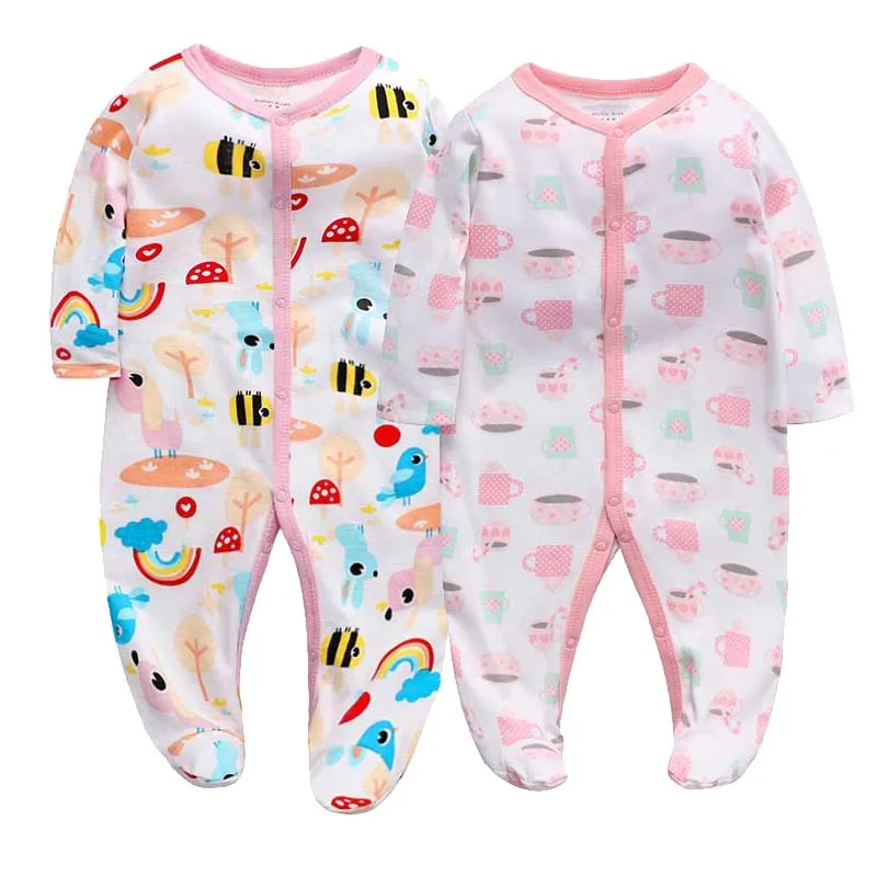 2 unids/lote 2021 Mes de invierno recién nacido Ropa bebé pijama con patas niños bubbler traje nuevo traje de bebé de niña niño de 0 a 3 6 12