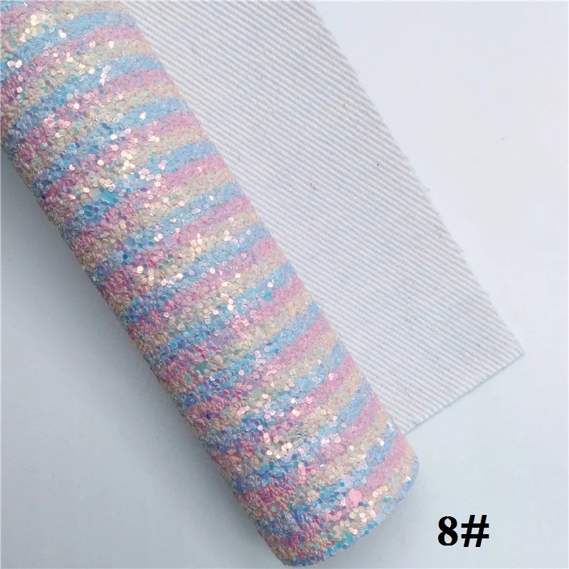 8 Glitterwishcome 21X29 см A4 Размер полоски блеск с принтом ткань, плотная блестящая кожа, кожаная ткань винил для бантов, GM595A - Цвет: 8