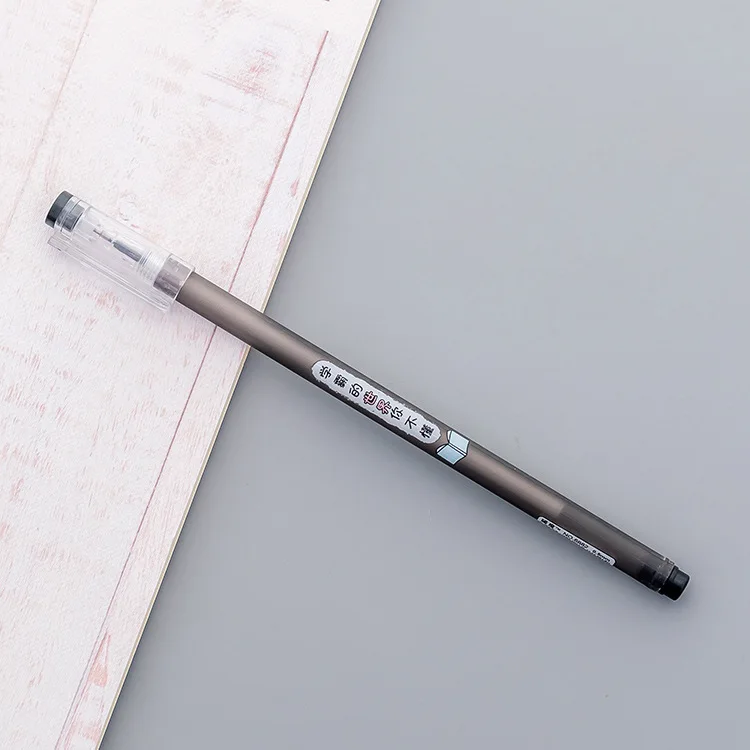 Student tide language neutral pen black water-based pen creative text control students test writing pen stationery - Цвет: 12-pcs