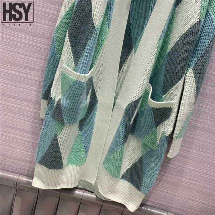 【HSY】 осенний роскошный женский свитер кашемир цвет Макарон пряжа без пуговиц карман свободный длинный рукав тонкий кардиган 2 цвета s