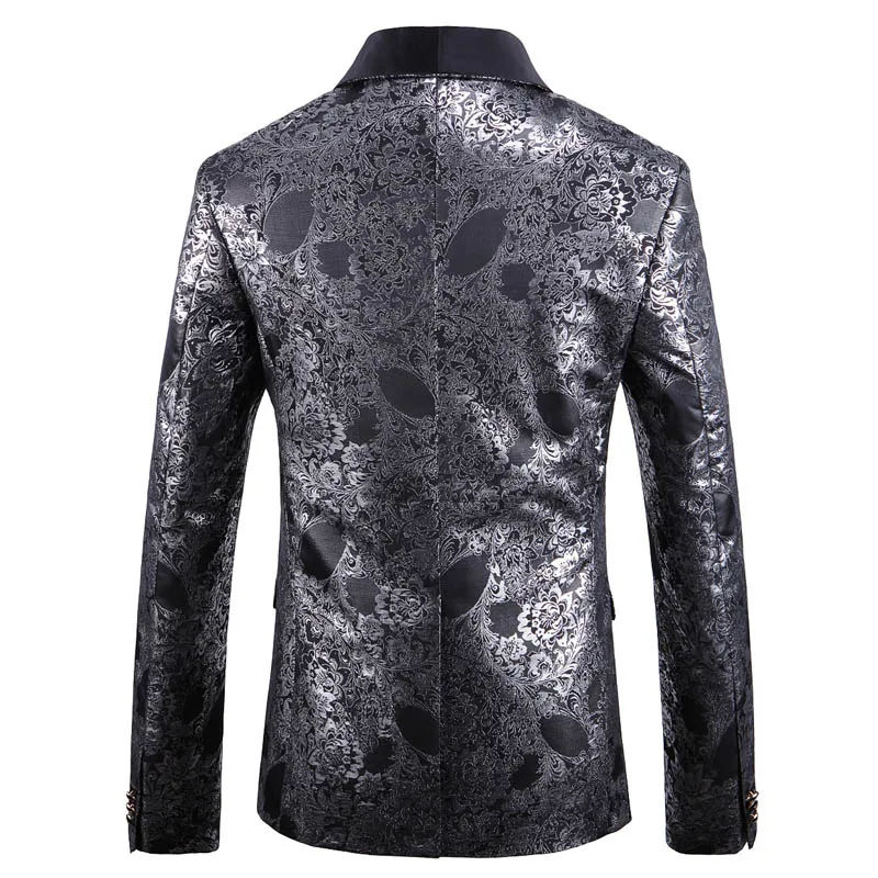 2019 autumn and winter new large size men's suit jacket high quality men's silver embroidery jacquard boutique suit dress 2019 autumn and winter new large size men's suit jacket high quality men's silver embroidery jacquard boutique suit dress