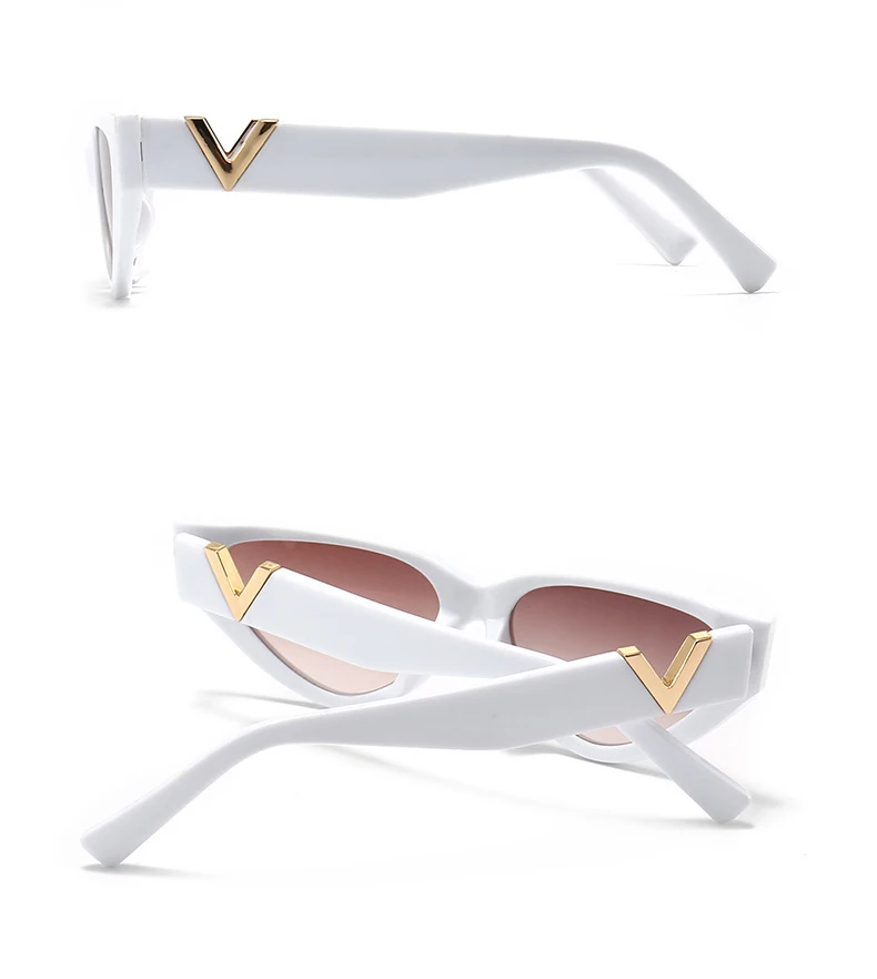 Luxusmarken-Sonnenbrille für Damen, Modische Cat-Eye-Brille mit Schwarz-Weißem Streifendesign, Trendige Moderne Damenbrille, Oculos – Detail 21