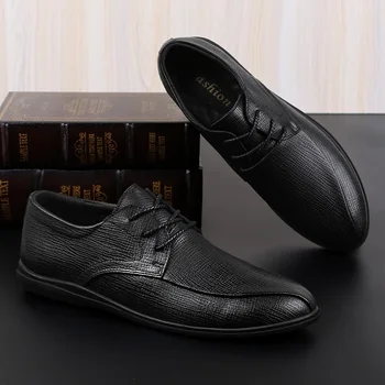 

cuero causal sneakers sapatos for sale breathable leather man flat shoe fashion casuales mens black para new 2020 zapatos men
