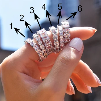 

Huitan Gorgeous AAA Cubic Zirconia Promise Rings for Women 6 Styles Available Noble Wedding Jewelry Ring for Girl Fine Gift Ring