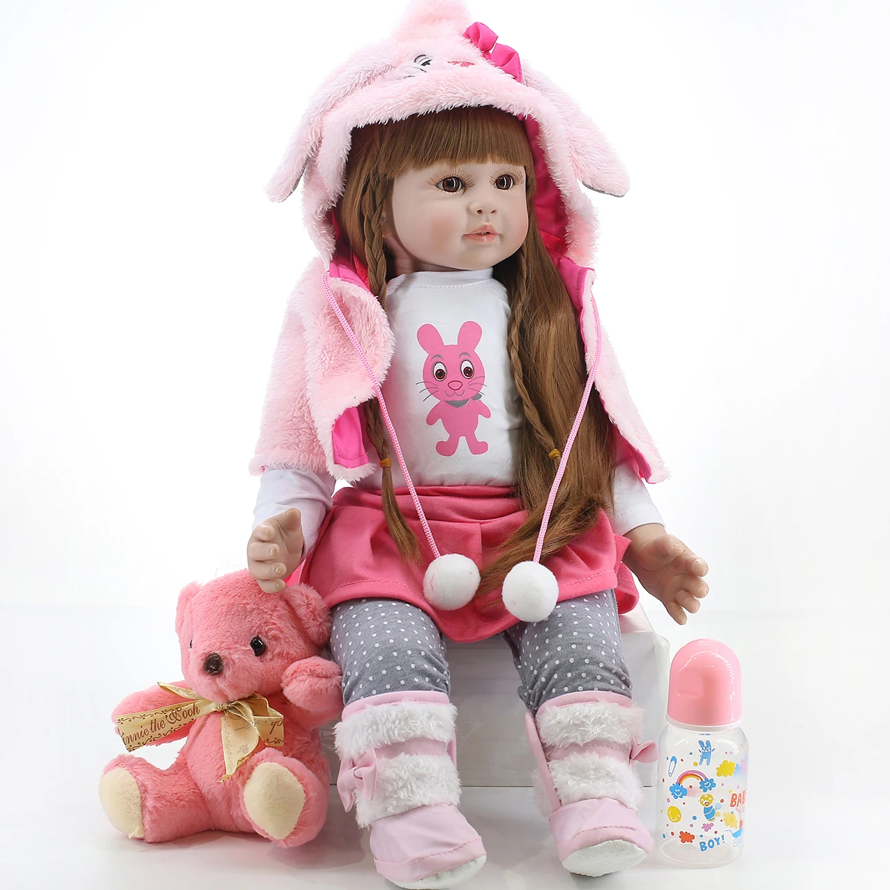 Baby Reborn Doll 60cm Soft Silicone Dolls Com Body Menina Christmas LoL Surprice |