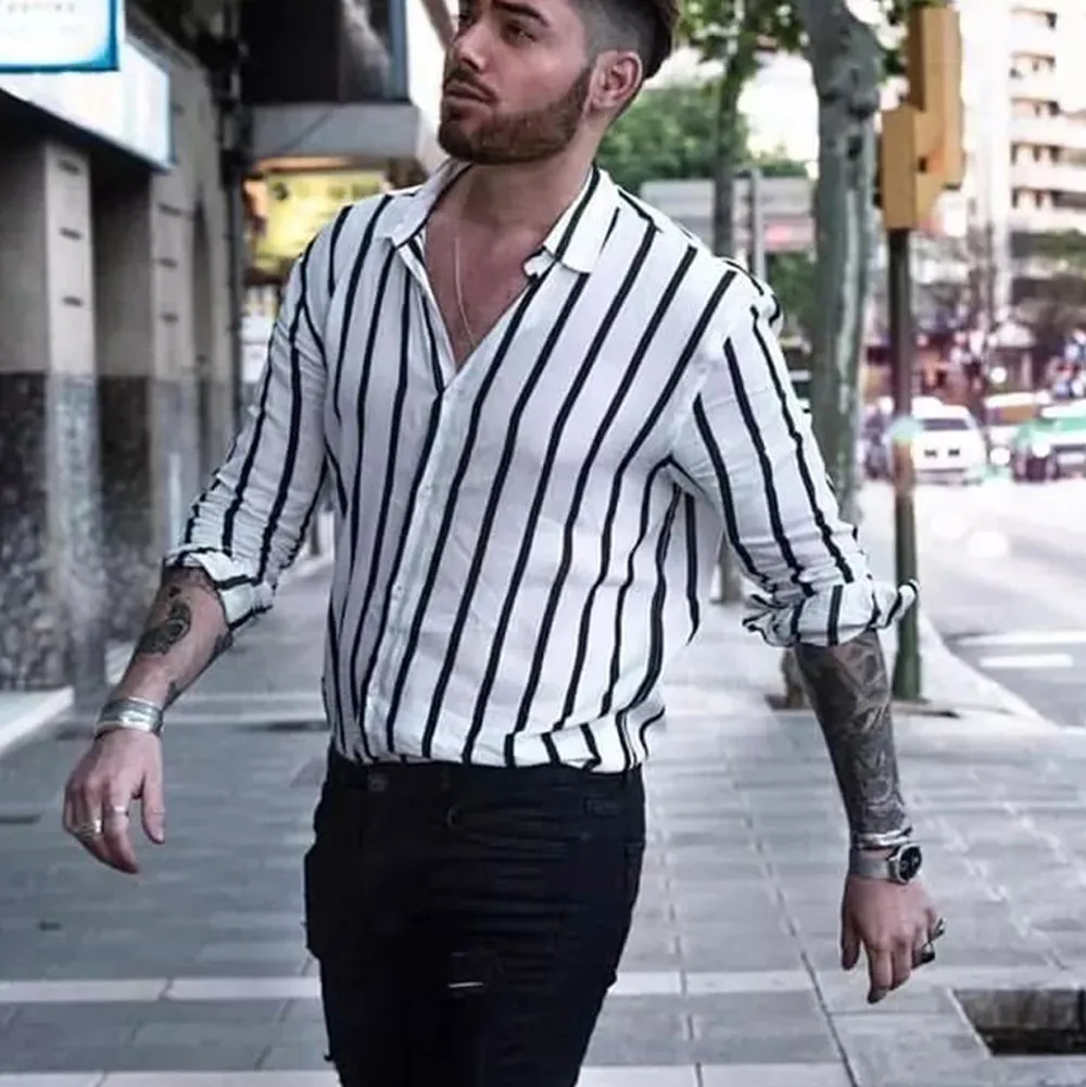 Loose Casual Blouse Men Shirt 