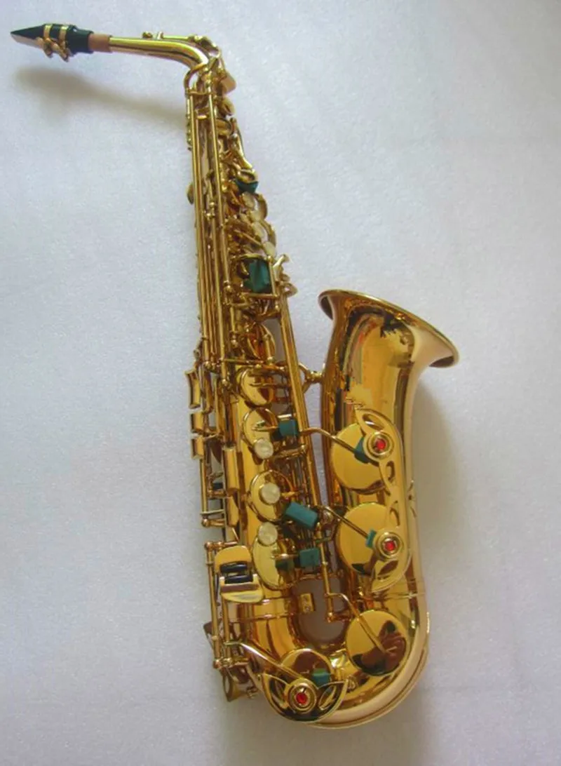 High-quality 875EX Professional Alto Drop E Saxophone Gold with Band Mouth Piece Reed Aglet free | Спорт и развлечения