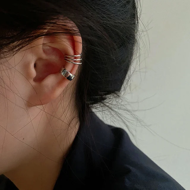 Fashion Gold Cross Clip Earrings For Women Girls Cute Pearl Cubic Zirconia Ear Cartilage Cuff Without Piercing Jewerly Set