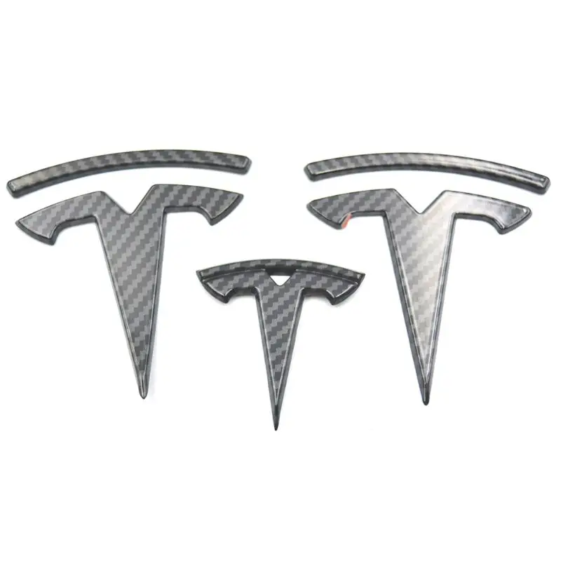 Для Tesla модель 3 логотип наклейка обертывание(углеродное волокно черный